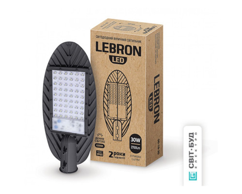 Світильник LEBRON L-SL, 30W, консольний, SMD, 6200K, 2700Lm, ІР65 Світильник LEBRON L-SL, 30W, консольний, SMD, 6200K, 2700Lm, ІР65