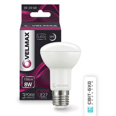 Лампа VELMAX V-R63, 8W, 220V, E27, 4100K, 720Lm, EMC