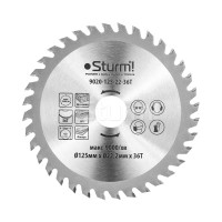 Диск пильний по дереву Sturm 9020-125-22-36T, 125х22 мм 36 зубів