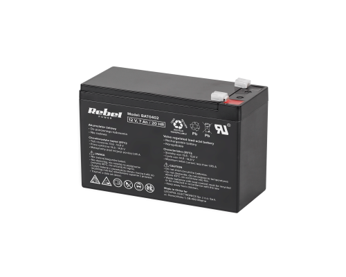 Акумулятор гелевий 12 V 7 Ah Rebel (BAT 0402) Акумулятор гелевий 12 V 7 Ah Rebel (BAT 0402)
