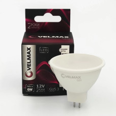 Лампа VELMAX V-MR16, 6W, 12V, GU5,3, 4100K, 540Lm
