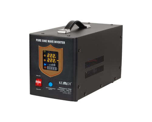 Інвертор чиста синусоїда з функцією зарядки 12V 230V 1000VA/700W KEMOT PROsinus-1000 - чорний URZ3406B Інвертор чиста синусоїда з функцією зарядки 12V 230V 1000VA/700W KEMOT PROsinus-1000 - чорний URZ3406B