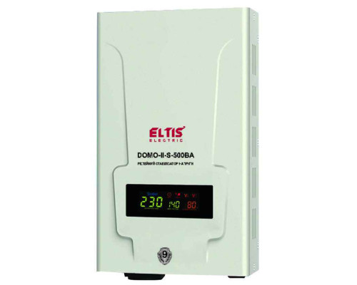 Стабілізатор напруги для котла DOMO-II-S-500BA LED 1-фазний цифровий дисплей Eltis Electric Стабілізатор напруги для котла DOMO-II-S-500BA LED 1-фазний цифровий дисплей Eltis Electric