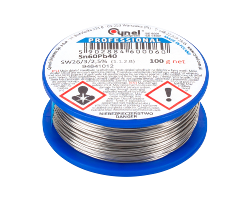 Припой з флюсом 0.56 mm/100g Cynel Sn60Pb40 (LUT0104-100) Припой з флюсом 0.56 mm/100g Cynel Sn60Pb40 (LUT0104-100)