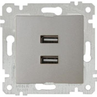 Механізм розетки 2гн USB горизонтальної, RITA, Mutlusan, "титан", (2200 449 0183) Механізм розетки 2гн USB горизонтальної, RITA, Mutlusan, "титан", (2200 449 0183)