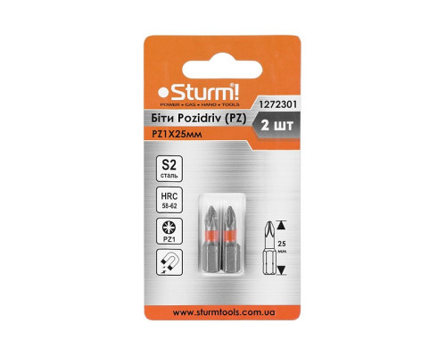 Біти S2 PZ1x25 мм, 2шт Sturm 1272301