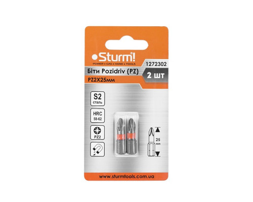 Біти S2 PZ2x25 мм, 2шт Sturm 1272302