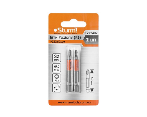 Біти S2 PZ2x50 мм, 2шт Sturm 1272402
