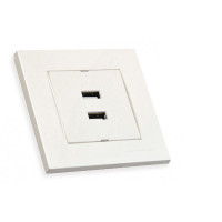 Розетка 2гн USB горизонтальна , RITA, Mutlusan, білий, (2220 449 0101)
