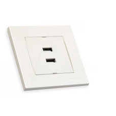 Розетка 2гн USB горизонтальна , RITA, Mutlusan, білий, (2220 449 0101) Розетка 2гн USB горизонтальна , RITA, Mutlusan, білий, (2220 449 0101)