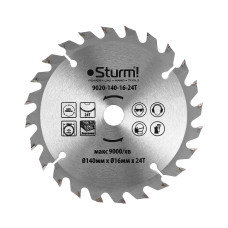 Диск пильний по дереву (140х16 мм; 24T) Sturm 9020-140-16-24T