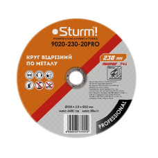 Коло відрізне по металу (230 x 2.0 x 22.23 мм) Sturm 9020-230-20PRO Коло відрізне по металу (230 x 2.0 x 22.23 мм) Sturm 9020-230-20PRO