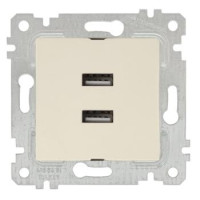 Механізм розетки 2гн USB горизонтальної, RITA, Mutlusan, крем, (2200 449 0102) Механізм розетки 2гн USB горизонтальної, RITA, Mutlusan, крем, (2200 449 0102)