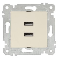Механізм розетки 2гн USB горизонтальної, RITA, Mutlusan, крем, (2200 449 0102) Механізм розетки 2гн USB горизонтальної, RITA, Mutlusan, крем, (2200 449 0102)
