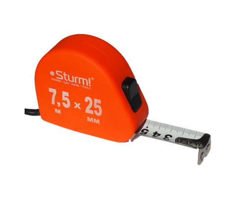 Рулетка Soft Touch з автостопом Sturm 3100203, 7,5 м х 25 мм Рулетка Soft Touch з автостопом Sturm 3100203, 7,5 м х 25 мм