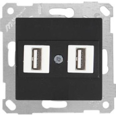 Механізм розетки 2гн USB горизонтальної, RITA, Mutlusan, чорний, (2200 449 0184) Механізм розетки 2гн USB горизонтальної, RITA, Mutlusan, чорний, (2200 449 0184)