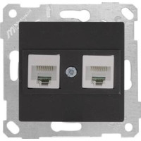 Механізм розетки 2гн комп'ютерної, Cat 6, RITA, Mutlusan, чорний, (2200 141 0184)