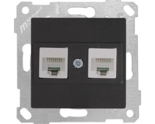 Механізм розетки 2гн комп'ютерної, Cat 6, RITA, Mutlusan, чорний, (2200 141 0184)