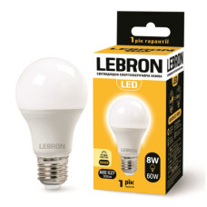 Лампа LEBRON L-A60, 8W, Е27, 3000K, 720Lm Лампа LEBRON L-A60, 8W, Е27, 3000K, 720Lm
