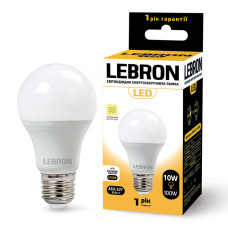 Лампа з датчиком руху СВЧ LEBRON L-A60, 10W, Е27, 4100K, 900Lm, СВЧ датчик руху Лампа з датчиком руху СВЧ LEBRON L-A60, 10W, Е27, 4100K, 900Lm, СВЧ датчик руху
