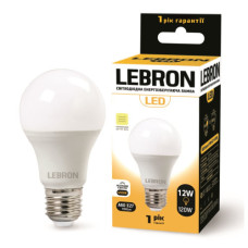 Лампа з датчиком руху СВЧ LEBRON L-A60, 12W, Е27, 4100K, 1100Lm Лампа з датчиком руху СВЧ LEBRON L-A60, 12W, Е27, 4100K, 1100Lm
