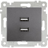 Механізм розетки 2гн USB горизонтальної, RITA, Mutlusan, "графіт", (2200 449 0195) Механізм розетки 2гн USB горизонтальної, RITA, Mutlusan, "графіт", (2200 449 0195)