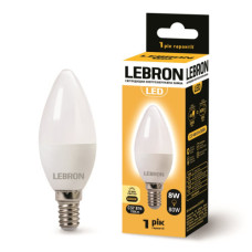Лампа "свічка" LEBRON L-С37, 8W, 220V, Е14, 3000K, 720Lm Лампа "свічка" LEBRON L-С37, 8W, 220V, Е14, 3000K, 720Lm