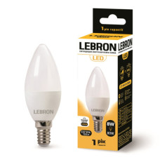 Лампа "свічка" LEBRON L-С37, 8W, 220V, Е14, 4100K, 720Lm Лампа "свічка" LEBRON L-С37, 8W, 220V, Е14, 4100K, 720Lm