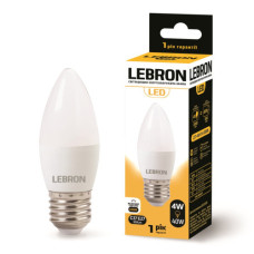 Лампа "свічка" LEBRON L-С37, 4W, 220V, Е27, 4100K, 320Lm Лампа "свічка" LEBRON L-С37, 4W, 220V, Е27, 4100K, 320Lm