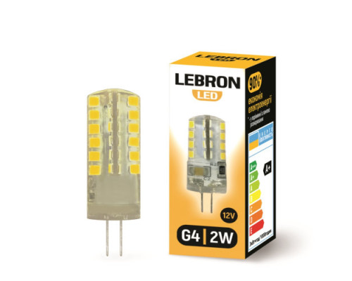 Лампа LEBRON L-G4, 2W, 12V, G4, 4500K, 200Lm, кут 360° Лампа LEBRON L-G4, 2W, 12V, G4, 4500K, 200Lm, кут 360°