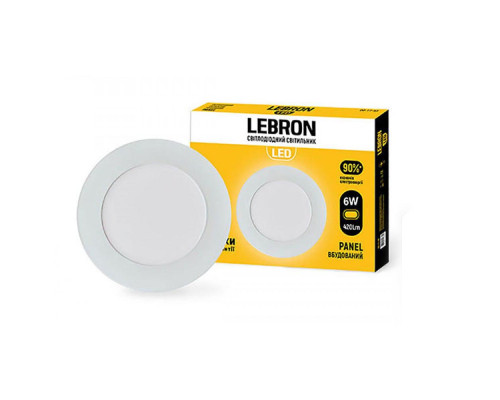 Точковий світильник врізний білий круглий LEBRON L-PR-641, 6W, 4100K