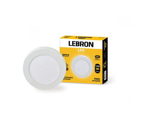 Світильник точковий накладний круглий LEBRON L-PRS-1241, 12W, 4100K. білий Світильник точковий накладний круглий LEBRON L-PRS-1241, 12W, 4100K. білий