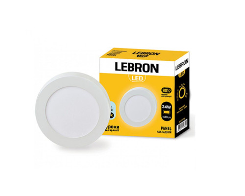 Світильник точковий накладний круглий LEBRON L-PRS-2465, 24W, 6500K. білий Світильник точковий накладний круглий LEBRON L-PRS-2465, 24W, 6500K. білий
