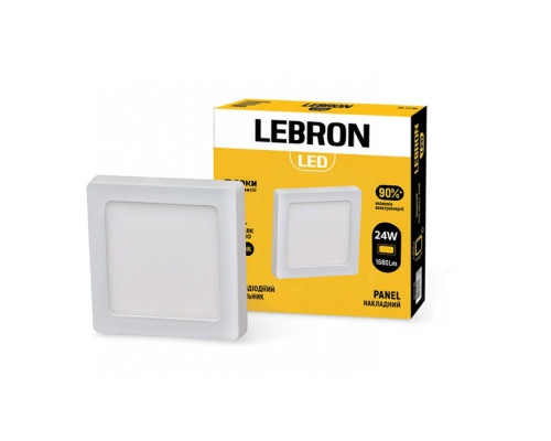 Світильник точковий накладний квадратний LEBRON L-PSS-2465, 24W, 6500K. білий