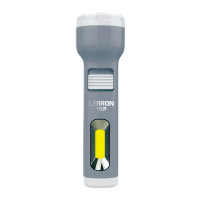 Ліхтар ручний акумуляторний LEBRON L-HL-30, ABS, сірий, 1W + 1W COB, USB, 1200mAh Li-Ion