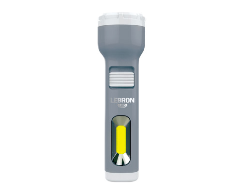 Ліхтар ручний акумуляторний LEBRON L-HL-30, ABS, сірий, 1W + 1W COB, USB, 1200mAh Li-Ion Ліхтар ручний акумуляторний LEBRON L-HL-30, ABS, сірий, 1W + 1W COB, USB, 1200mAh Li-Ion