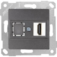 Механізм розетки 1гн HDMI горизонтальна, RITA, Mutlusan, графіт, (2200 457 0195) Механізм розетки 1гн HDMI горизонтальна, RITA, Mutlusan, графіт, (2200 457 0195)