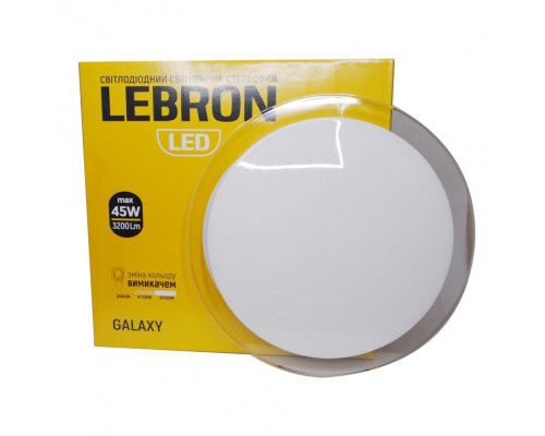 Світильник стельовий LEBRON L-CL-GALAXY, max 45W, 3000K, 4100K, 6500K, 3200Lm, O455*75mm Світильник стельовий LEBRON L-CL-GALAXY, max 45W, 3000K, 4100K, 6500K, 3200Lm, O455*75mm