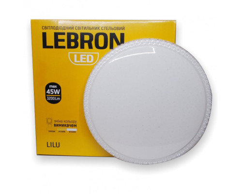Світильник стельовий LEBRON L-CL-LILU, max 45W, 3000K, 4100K, 6500K, 3200Lm, O390*80mm Світильник стельовий LEBRON L-CL-LILU, max 45W, 3000K, 4100K, 6500K, 3200Lm, O390*80mm