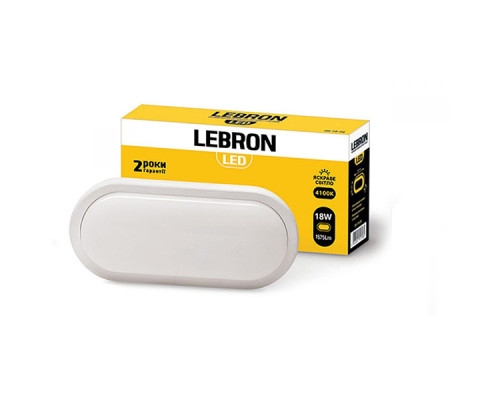 Світильник накладний LEBRON L-WLO, 18W, овал, 4100K, 1575Lm, ІР65