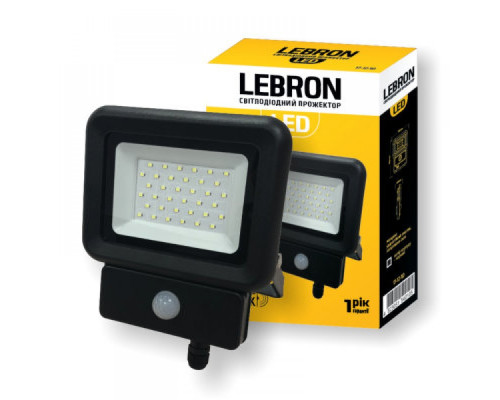 Прожектор з датчиком руху LEBRON LF-20S, 20W, 6500K, 1600Lm, 230V, ІР65 Прожектор з датчиком руху LEBRON LF-20S, 20W, 6500K, 1600Lm, 230V, ІР65