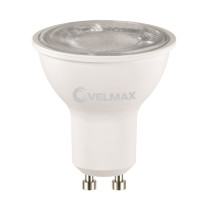 Лампа VELMAX V-MR16L, 6W, 220V, GU10, 4100K, 600Lm, лінза Лампа VELMAX V-MR16L, 6W, 220V, GU10, 4100K, 600Lm, лінза