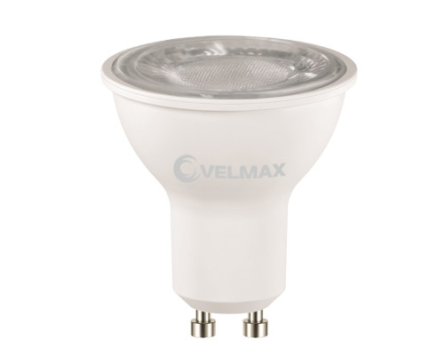 Лампа VELMAX V-MR16L, 6W, 220V, GU10, 4100K, 600Lm, лінза Лампа VELMAX V-MR16L, 6W, 220V, GU10, 4100K, 600Lm, лінза