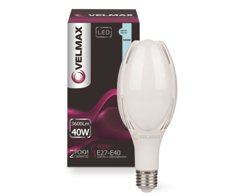 Лампа VELMAX V-M108, 40W, Е27-E40, 6500K, 3600Lm Лампа VELMAX V-M108, 40W, Е27-E40, 6500K, 3600Lm