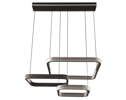 Люстра підвісна квадрат чорний VELMAX V-PL-ELEGANCE-S, 2*60W, 3000K-6500K, 7200Lm, пульт ДК