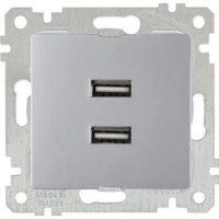 Механізм розетки 2гн USB горизонтальної, RITA, Mutlusan, "срібло", (2200 449 0182) Механізм розетки 2гн USB горизонтальної, RITA, Mutlusan, "срібло", (2200 449 0182)