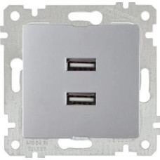 Механізм розетки 2гн USB горизонтальної, RITA, Mutlusan, "срібло", (2200 449 0182) Механізм розетки 2гн USB горизонтальної, RITA, Mutlusan, "срібло", (2200 449 0182)
