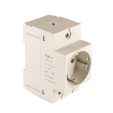 Розетка на DIN-рейку, з/з SIGMA 16А, 250V AC (SPP-16T) Розетка на DIN-рейку, з/з SIGMA 16А, 250V AC (SPP-16T)