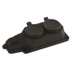 Колодка 2 гнізда з/з, 16А, каучук, (IP44), AY-KA, (55 200 00)
