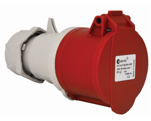 Розетка силова 16А/4 (3Р+РЕ) IP44, TP electric (3122-304-1601)
